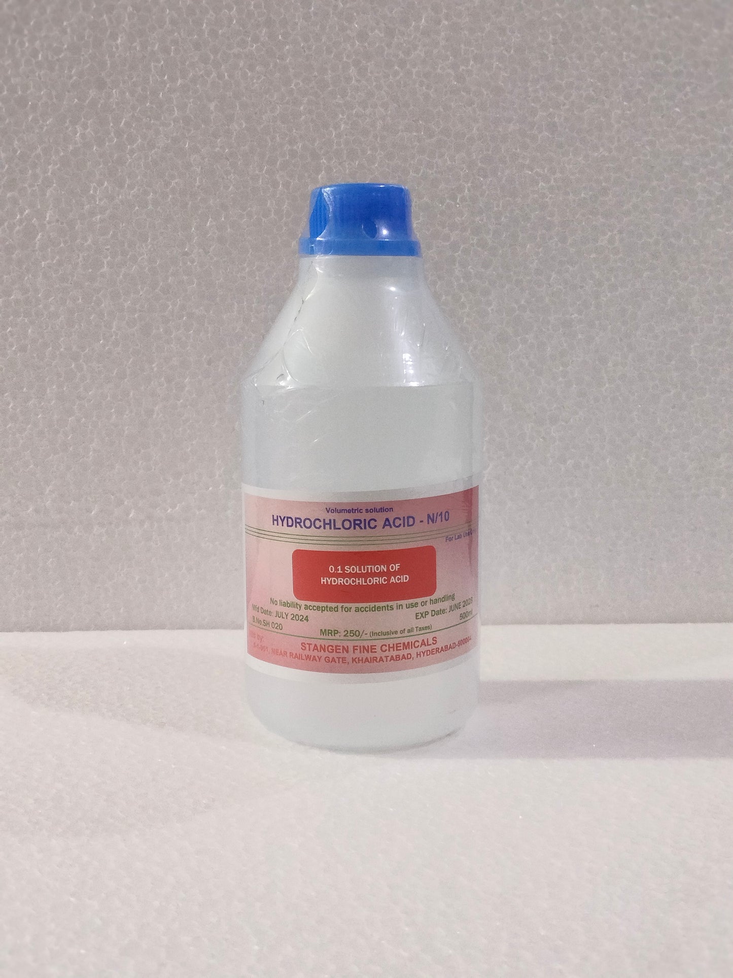 Hydrochloric Acid N/10 Diluted 500ml