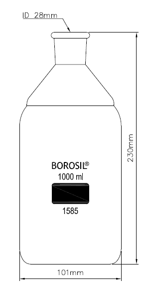 Borosil SOLUTION BOTTLES With Tooled Neck