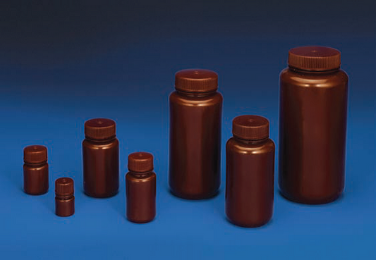 REAGENT BOTTLES (WIDE MOUTH) - AMBER - Laboratory Plasticware