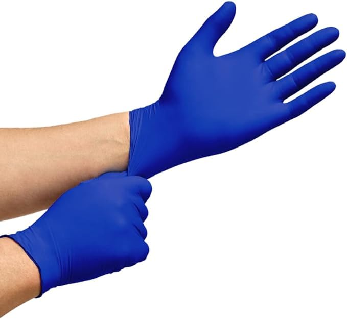 Surgical Nitrile Gloves Disposable Powder Free Examination Blue Hand Gloves Food Grade Ce & Fda Approved Pack of 100 Pieces, Non-Sterile