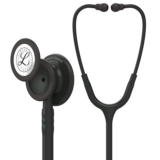 Littmann® Classic III™ Stethoscope, 5803, Black Edition Chestpiece, Black Tube, 27 inch, 3 Each/Case