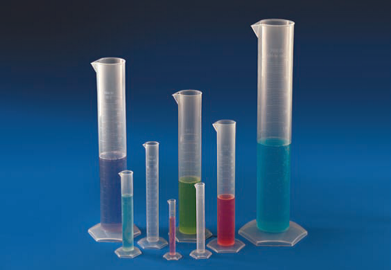 MEASURING CYLINDERS HEXAGONAL Laboratory Plasticware.