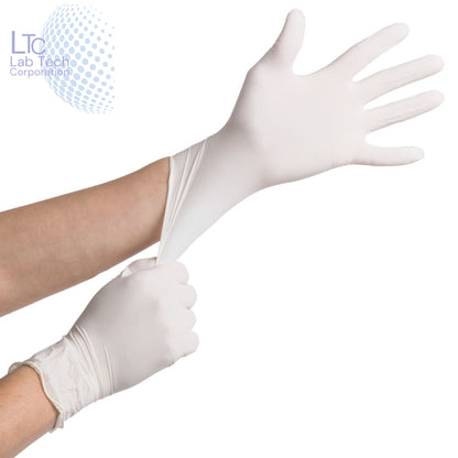 Surgical Latex Disposable Medical Examination Hand Gloves - Pack of 100, ( White)