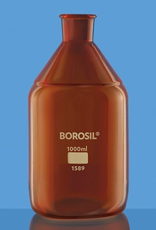 Borosil - SOLUTION BOTTLES With Tooled Neck, Amber