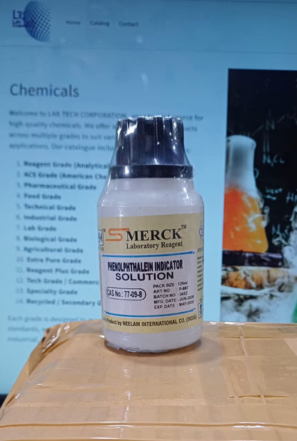 phenolphthalein indicator solution 125ml